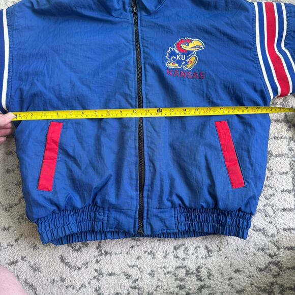 Vtg 1990s Pro Player University of Kansas Jayhawks Coat Reversible Youth 10-12 - Picture 11 of 13